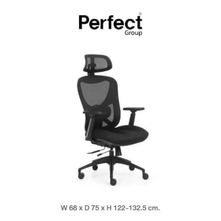 เก้าอี้ทำงานเพื่อสุขภาพ Perfect รุ่น MERCES SERIES  ตัวสูง HR สีดำ